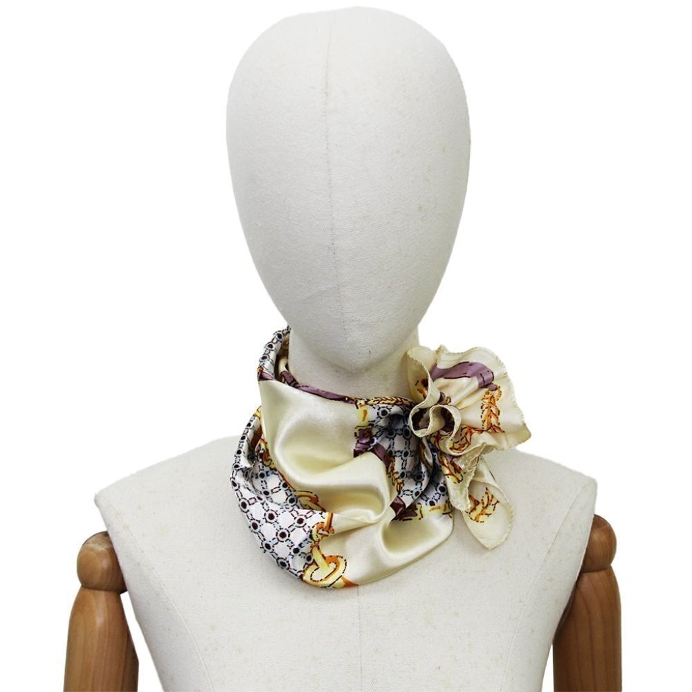NWT WOMENS YELLOW PURPLE MULTICOLOR PATTERNED SCARF - Picture 2 of 5